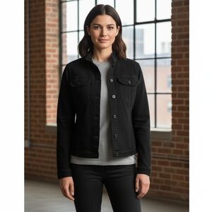 Tommy Hilfiger Moto Denim Jacket Black Size L